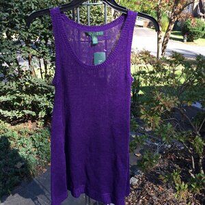 Ralph Lauren Flare End Dark Purple Knit Outwear